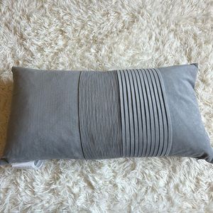 Thro Gray pleated velvet bolster‎ pillow